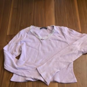 Light purple coquette long sleeve crop top